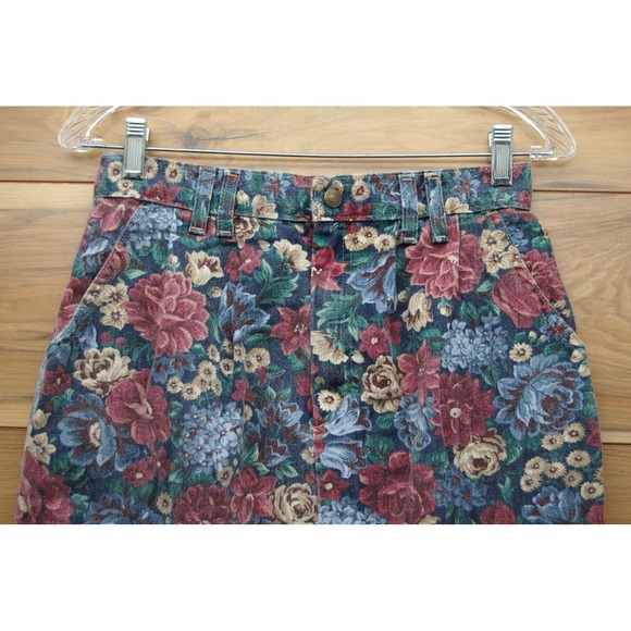 Vintage Vivalai Jeanswear Skirt Womens 10 Floral Cotton Denim Pencil USA 90s - Picture 2 of 11